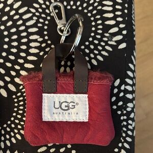 UGG Burgundy Mini Tote Keychain